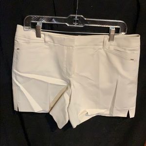 White House black market cream shorts